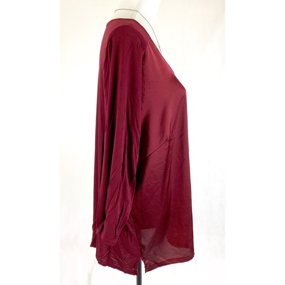 LANE BRYANT 3/4 Sleeve Maroon Blouse - Picture 3 of 5